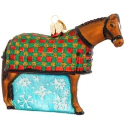 Snowflake Horse Glass Ornament