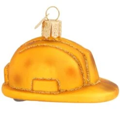 Construction Hard Hat Glass Ornament