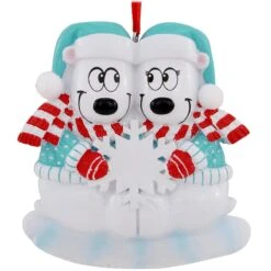 Personalized Polar Bear Couple With Snowflake Ornament -Holiday Decoration Store 1192781 web 2