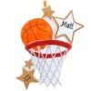 Personalized Basketball With Hoop And Stars Ornament