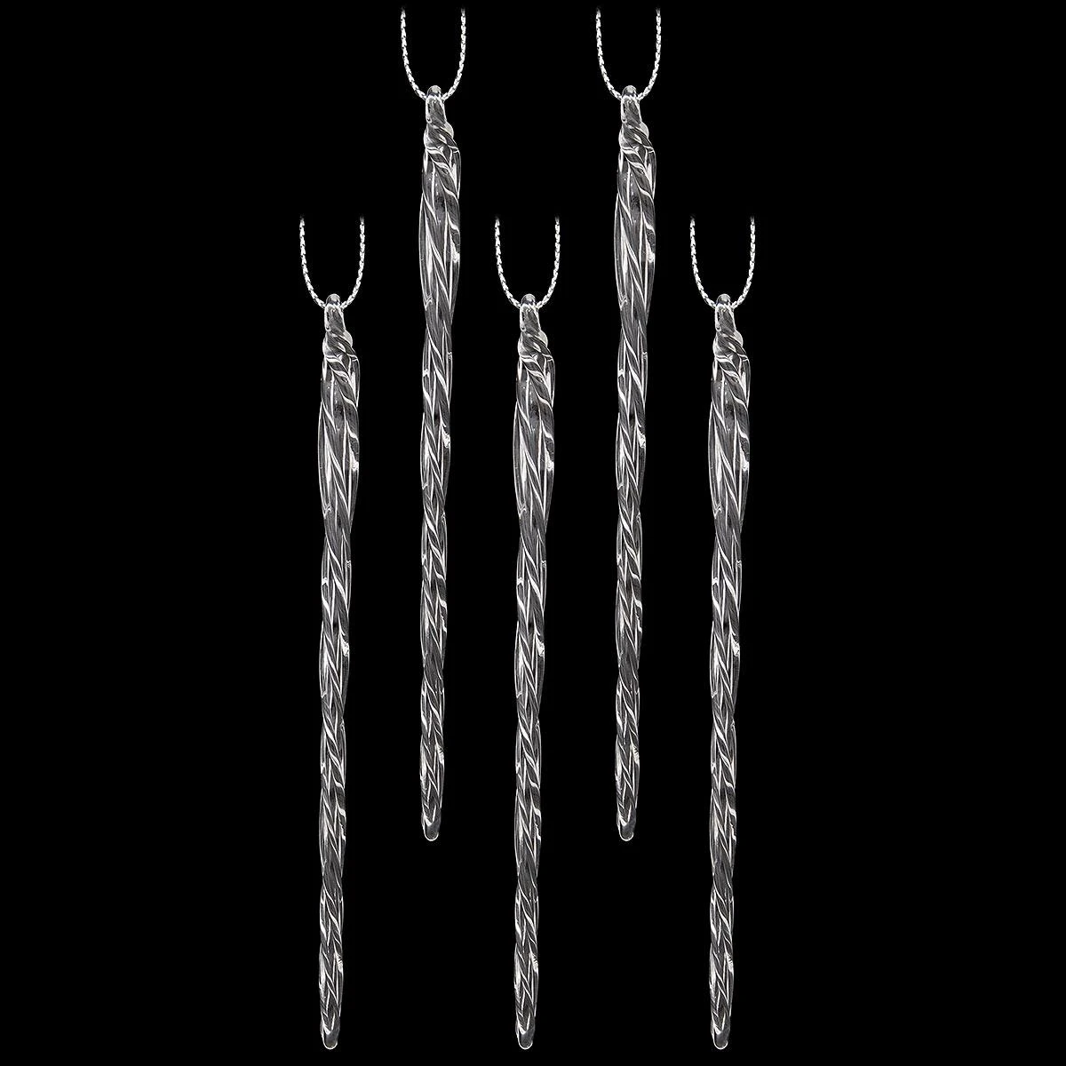 Set Of 20 Spun Glass Icicle Ornaments 3 Set Of 20 Spun Glass Icicle Ornaments