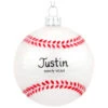Personalized Baseball Form Glass Ornament