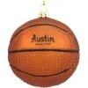 Personalized Basketball Form Glass Ornament
