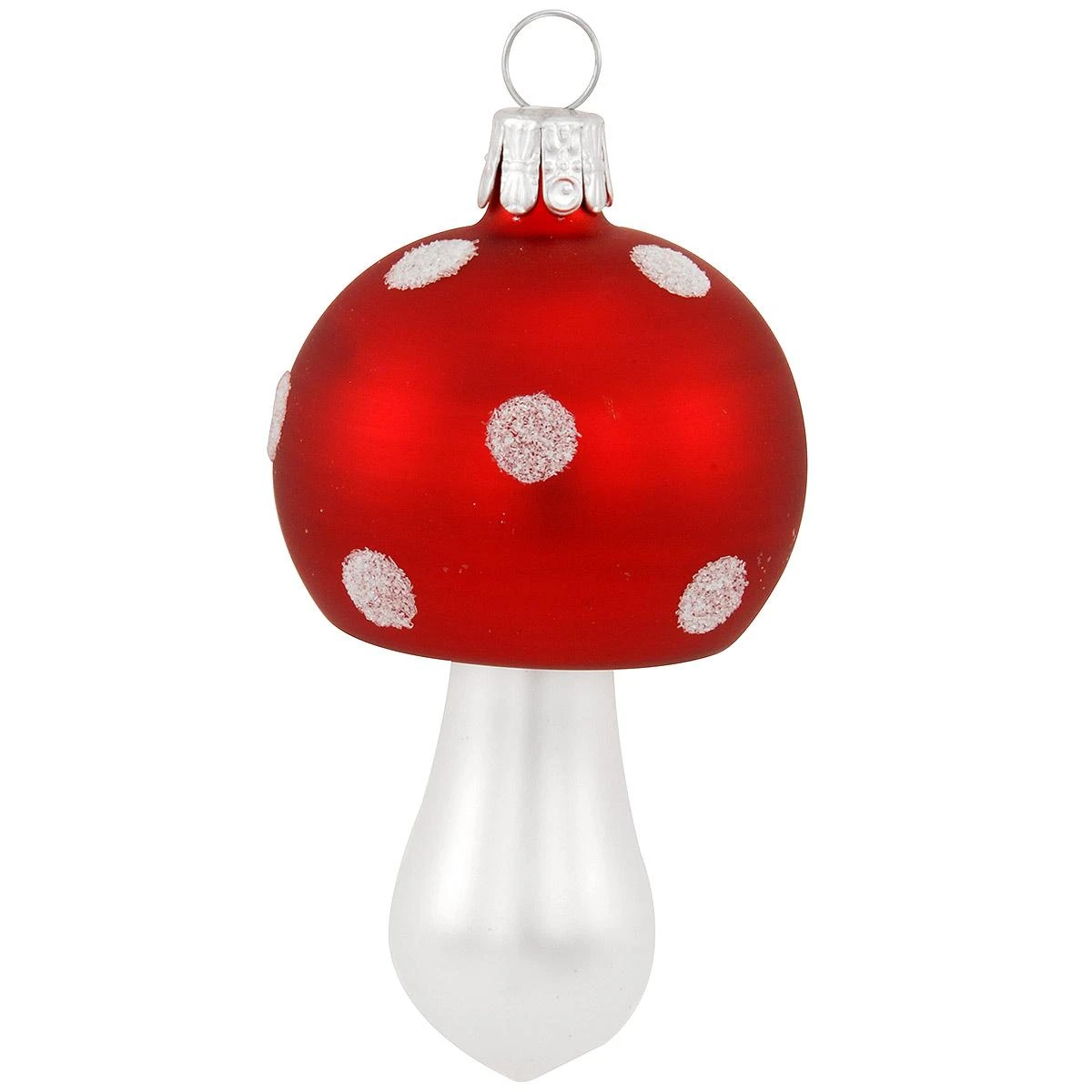 3.25 Inch Red And Silver Mushroom Ornament 3 3.25 Inch Red And Silver Mushroom Ornament