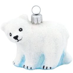 Polar Bear Cub Glass Ornament