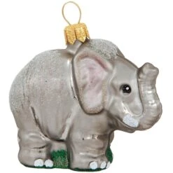 2" Standing Elephant Glass Ornament