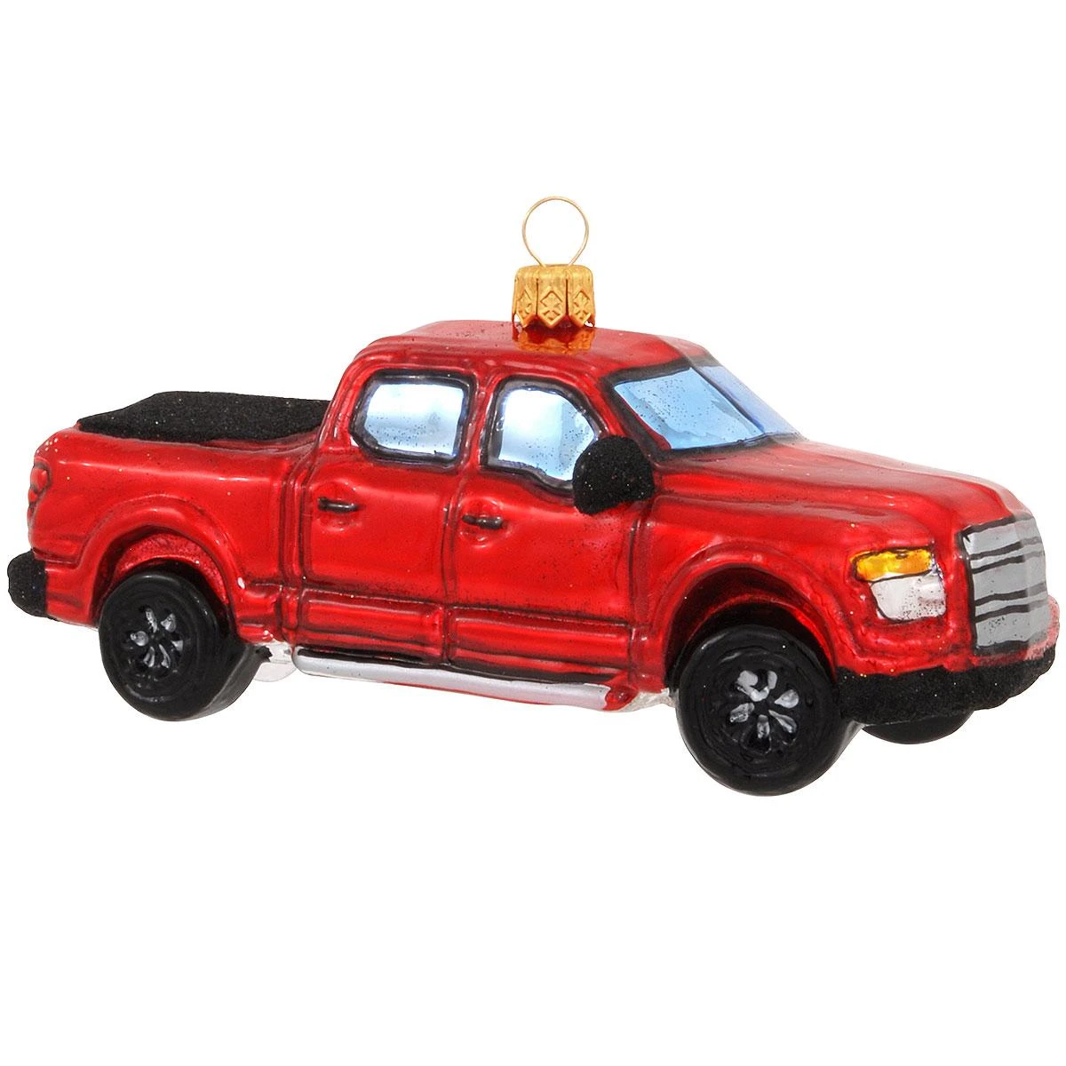 Red Pick Up Truck Glass Ornament 3 Red Pick Up Truck Glass Ornament