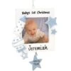 Personalized Baby's First Christmas White And Blue Photo Frame Ornament -Holiday Decoration Store 1193854 web 1.default