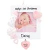 Personalized Baby's First Christmas White And Pink Photo Frame Ornament -Holiday Decoration Store 1193856 web 1.default