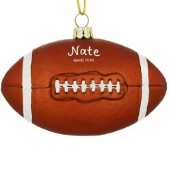 Personalized Football Glass Form Ornament