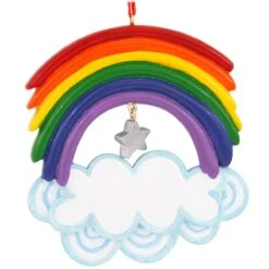 Personalized Rainbow And Clouds With Star Dangle Ornament -Holiday Decoration Store 1194033 web 2