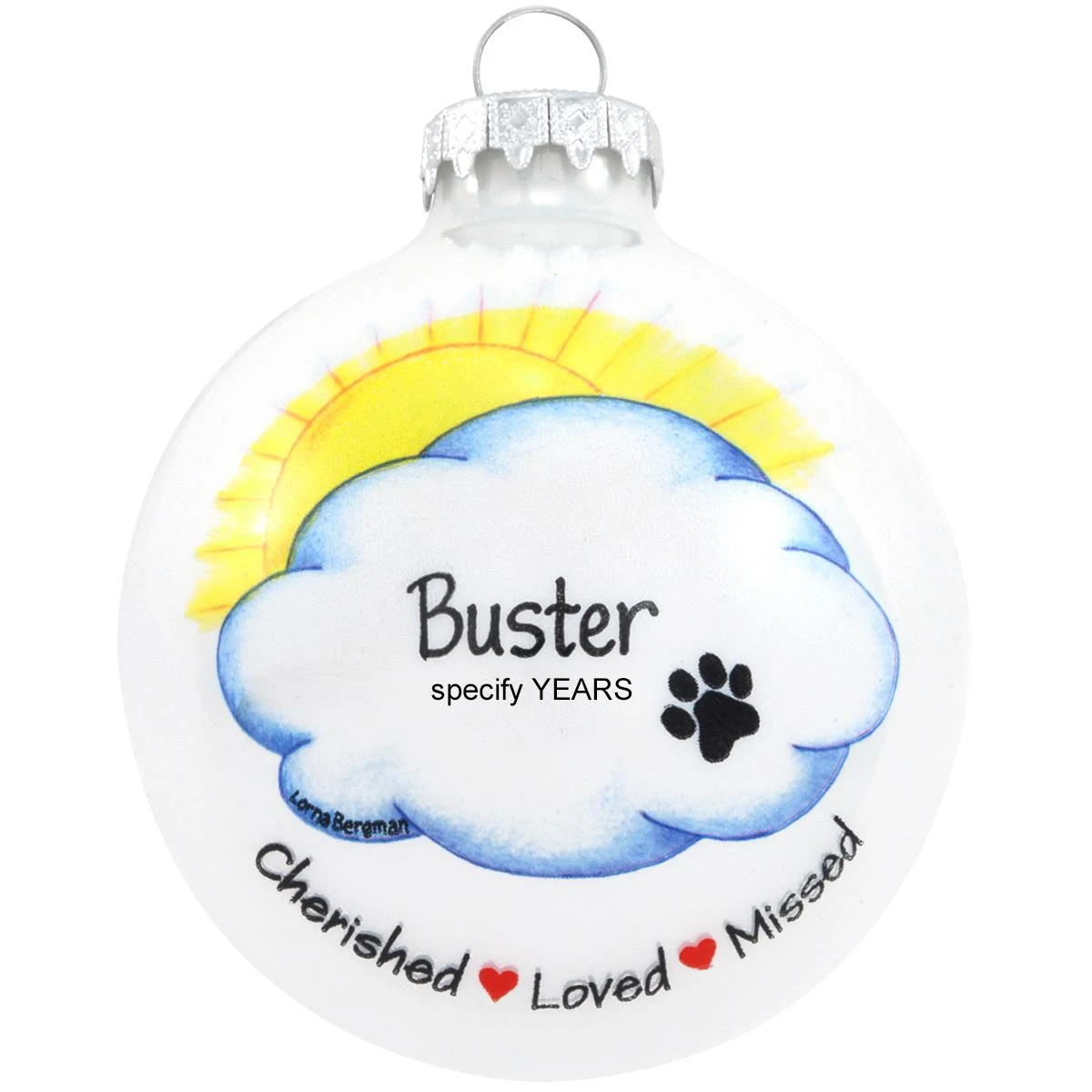 Personalized Pet Memorial Glass Ornament With Cherished Love Missed 3 Personalized Pet Memorial Glass Ornament With Cherished Love Missed