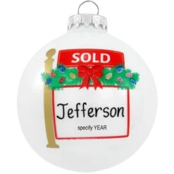 Personalized Sold Sign Glass Ornament