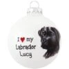 Personalized I Love My Labrador Black Face On White Glass Ornament -Holiday Decoration Store 1194254 web 1.default