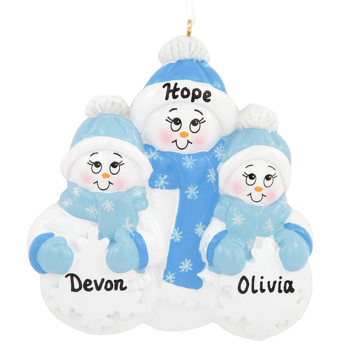 Personalized Snowman Group Of 3 Ornament 3 Personalized Snowman Group Of 3 Ornament