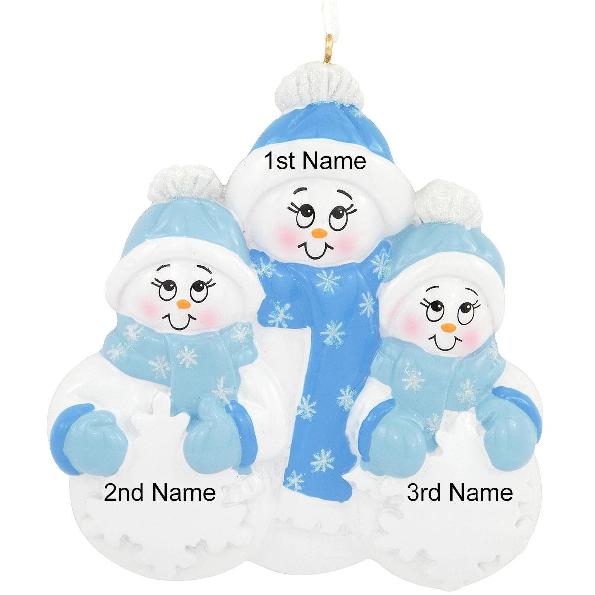 Personalized Snowman Group Of 3 Ornament 5 Personalized Snowman Group Of 3 Ornament - Image 3