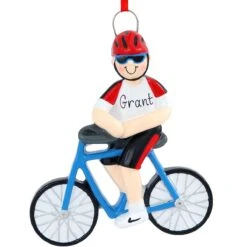 Personalized Male Bicyclist Ornament