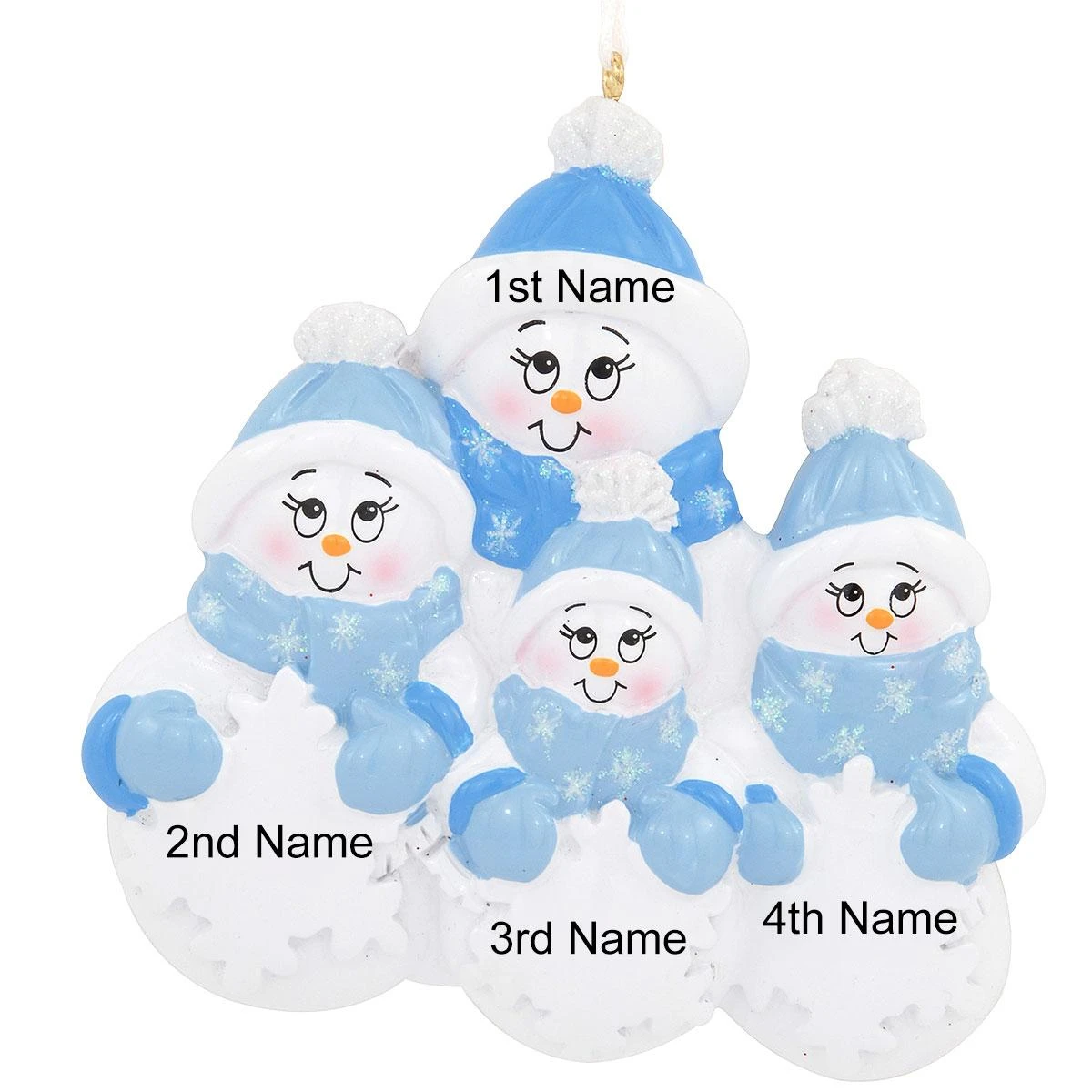 Personalized Snowman Group Of 4 Ornament 5 Personalized Snowman Group Of 4 Ornament - Image 3