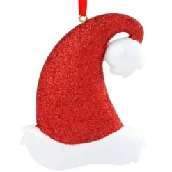 Personalized Red Glitter Santa Hat Ornament -Holiday Decoration Store 1194468 web 2