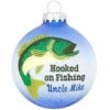 Personalized Hooked On Fishing Two-Tone Blue Glass Ornament -Holiday Decoration Store 1194596 web 1.default