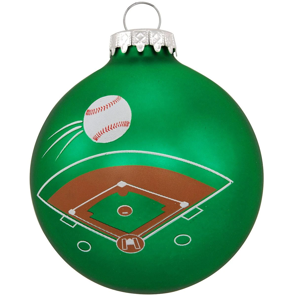 Personalized Baseball Field With Ball Round Glass Ornament 4 Personalized Baseball Field With Ball Round Glass Ornament - Image 2