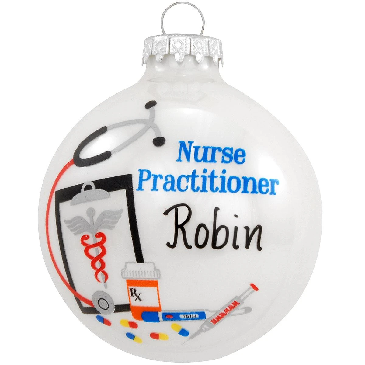 Personalized Nurse Practitioner Glass Ornament 3 Personalized Nurse Practitioner Glass Ornament