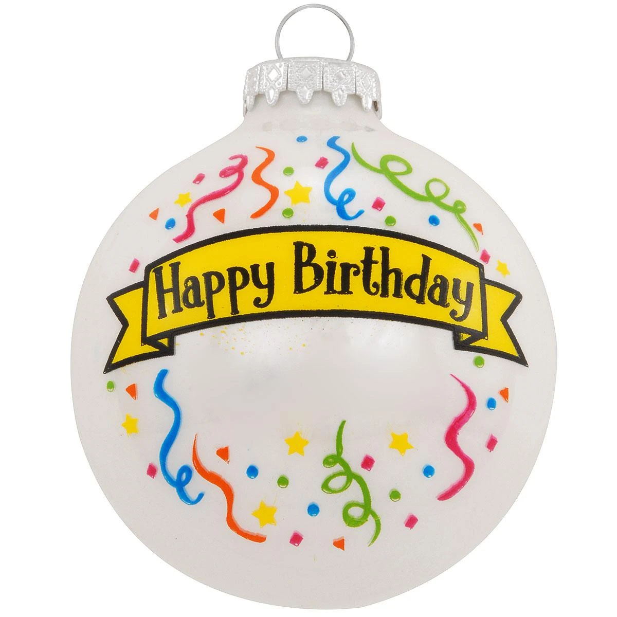 Personalized Happy Birthday With Confetti Glass Ornament 4 Personalized Happy Birthday With Confetti Glass Ornament - Image 2