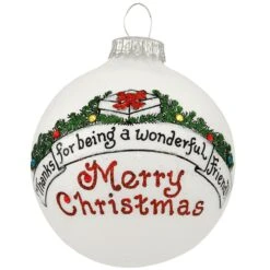 Wonderful Friend Heart Gifts Glass Ornament