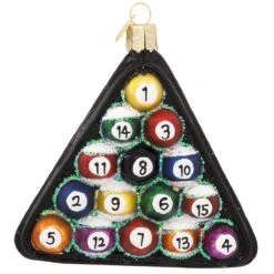 Billiard Balls Glass Ornament