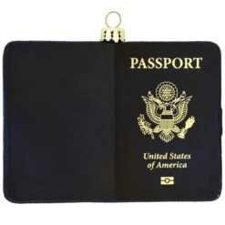 Personalized Passport Formed Glass Ornament -Holiday Decoration Store 1198714 web 2