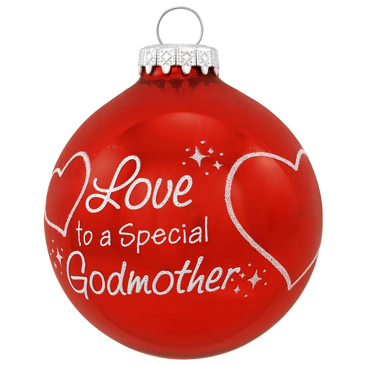 Personalized To A Special Godmother Shiny Red Glass Ornament 4 Personalized To A Special Godmother Shiny Red Glass Ornament - Image 2