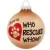 Personalized Who Rescued Whom 2-Tone Sparkle Glass Ornament -Holiday Decoration Store 1199159 web 1.default