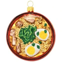 Ramen Noodle Bowl Glass Ornament