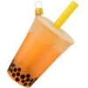 Orange Bubble Tea Glass Ornament