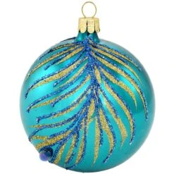Peacock Feather 3.5 Inch Glass Ornament