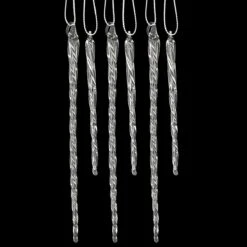 Set Of 24 Glass Icicles In 3.5 Inch And 5.5 Inch Lengths