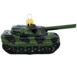 Camouflage Tank Glass Ornament