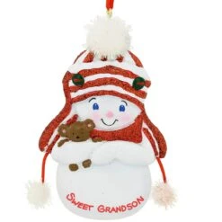 Personalized Snowman Sweet Grandson Ornament 5 Personalized Snowman Sweet Grandson Ornament -Holiday Decoration Store 1200138 web 2