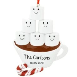 Personalized Hot Cocoa Family Of 6 Ornament