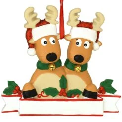 Personalized Reindeer Family Of 2 Ornament -Holiday Decoration Store 1200292 web 2