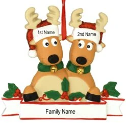Personalized Reindeer Family Of 2 Ornament -Holiday Decoration Store 1200292 web 3
