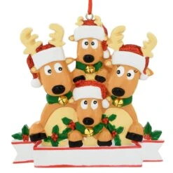 Personalized Reindeer Family Of 4 Ornament -Holiday Decoration Store 1200294 web 2