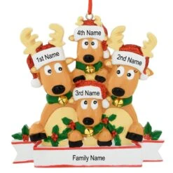 Personalized Reindeer Family Of 4 Ornament -Holiday Decoration Store 1200294 web 3