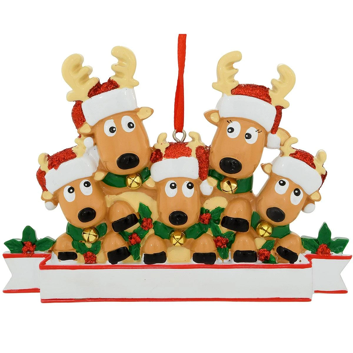 Personalized Reindeer Family Of 5 Ornament 4 Personalized Reindeer Family Of 5 Ornament - Image 2
