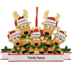 Personalized Reindeer Family Of 5 Ornament 7 Personalized Reindeer Family Of 5 Ornament -Holiday Decoration Store 1200295 web 3