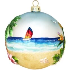 Personalized Tropical Relief Glass Ornament -Holiday Decoration Store 1200358 web 3
