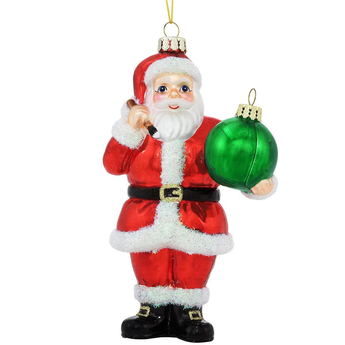 Personalized Santa With Ornament Glass Ornament 4 Personalized Santa With Ornament Glass Ornament - Image 2
