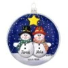 Personalized Snow Couple 5 Inch Disk Glass Ornament -Holiday Decoration Store 1200379 web 1.default