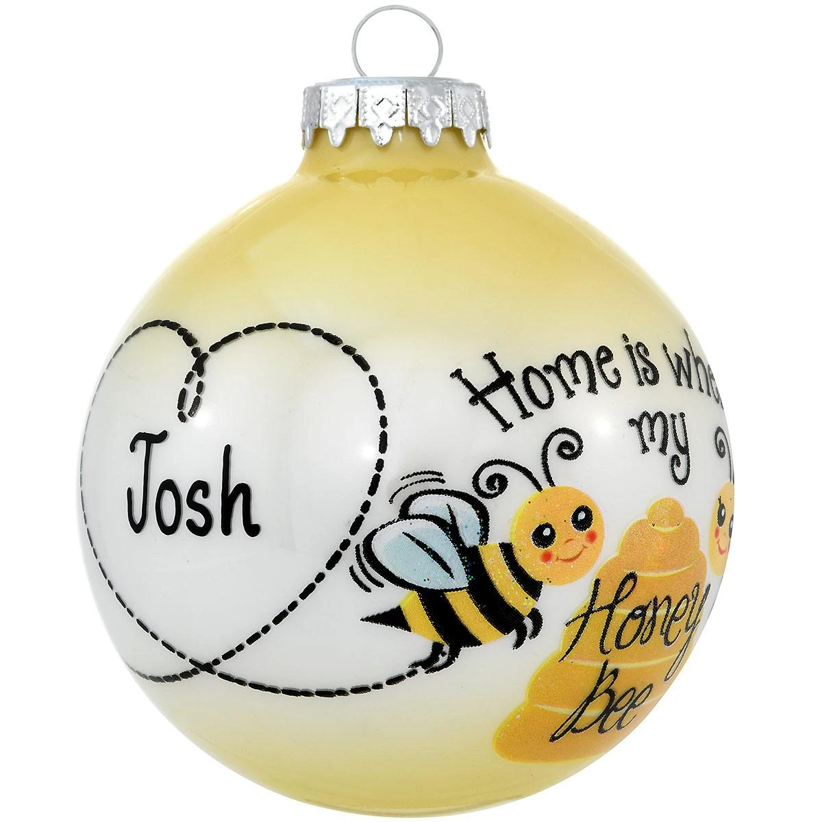 Personalized Home Is Where My Honey Bee Glass Ornament 4 Personalized Home Is Where My Honey Bee Glass Ornament - Image 2