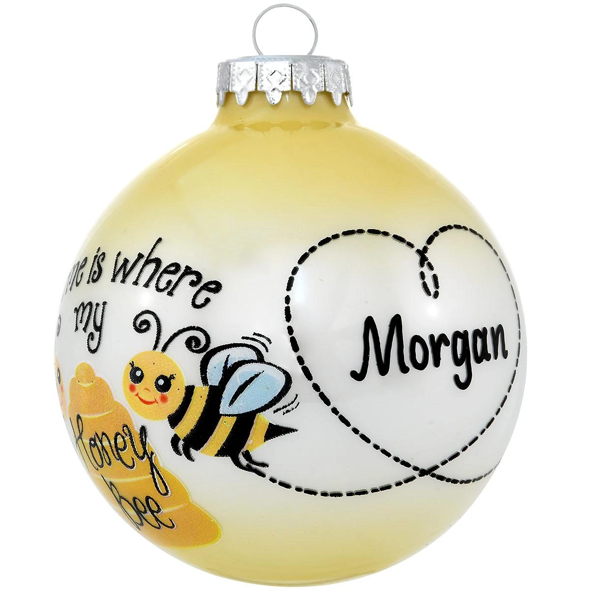 Personalized Home Is Where My Honey Bee Glass Ornament 5 Personalized Home Is Where My Honey Bee Glass Ornament - Image 3